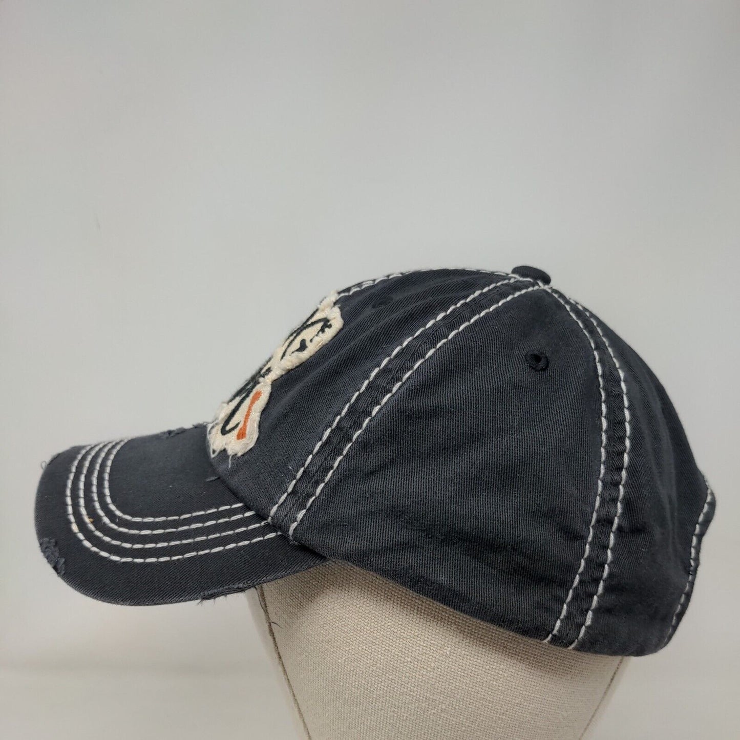 Dog Mom Strapback Hat Blue One Size Embroidered Distressed 6 Panel