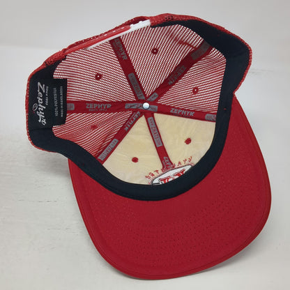 Zephyr Utah Utes NCAA Red White One Size Trucker Hat Mesh Snapback Football Logo