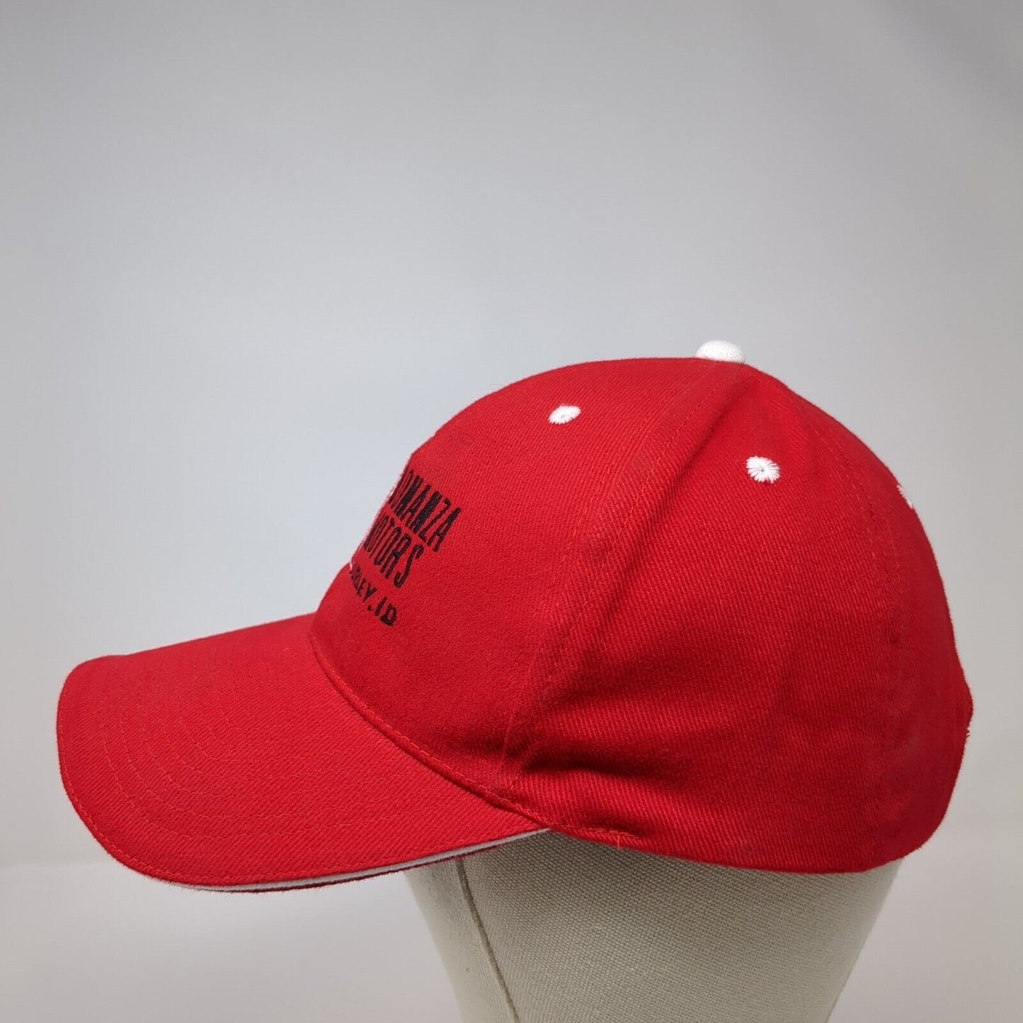 Bonanza Motors Burley ID Strapback Hat Red OSFM Embroidered Otto