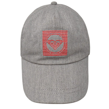 Roxy Strapback Hat Gray OSFA Adjustable Embroidered Solid Vent Holes