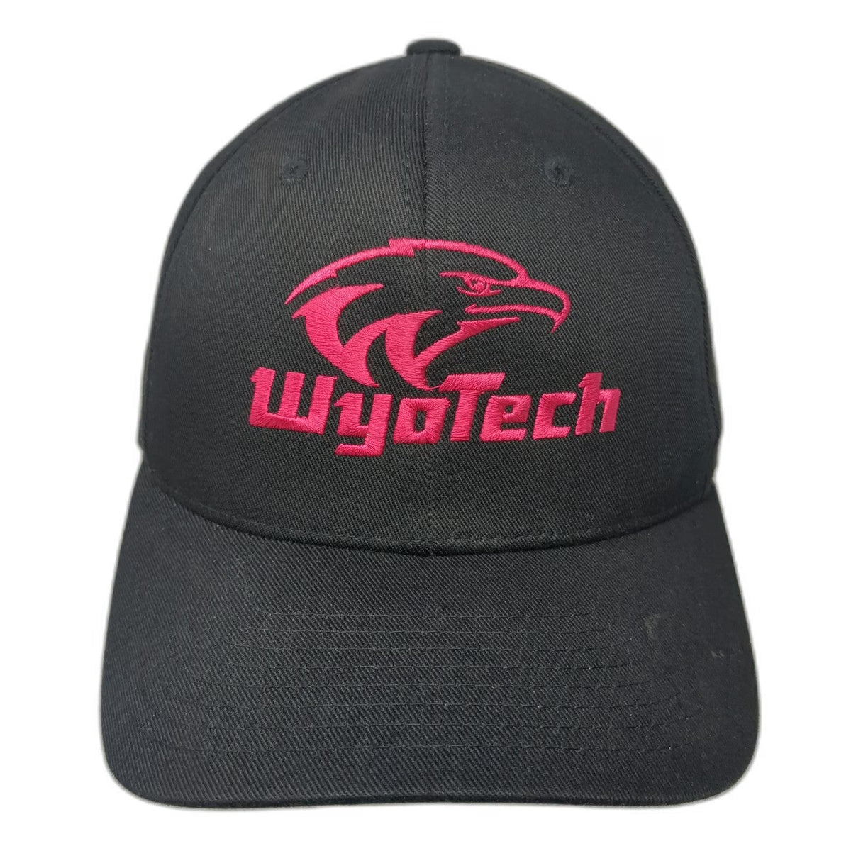 Flexfit Baseball Cap Black Pink M WyoTech Eagle Embroidered Curved Brim hat