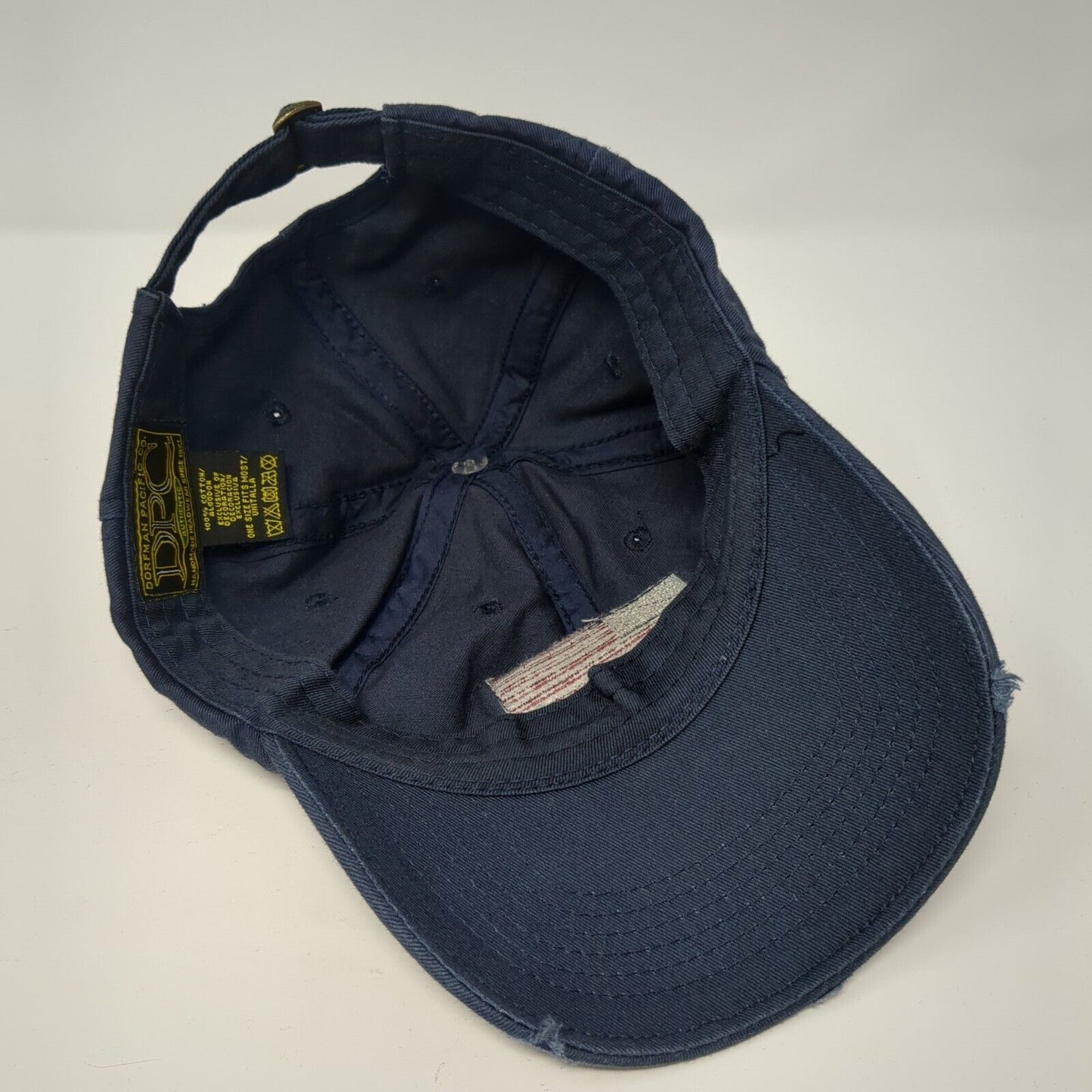 American Flag Patch Slideback Hat Blue One Size Adjustable 6 Panel Dpc
