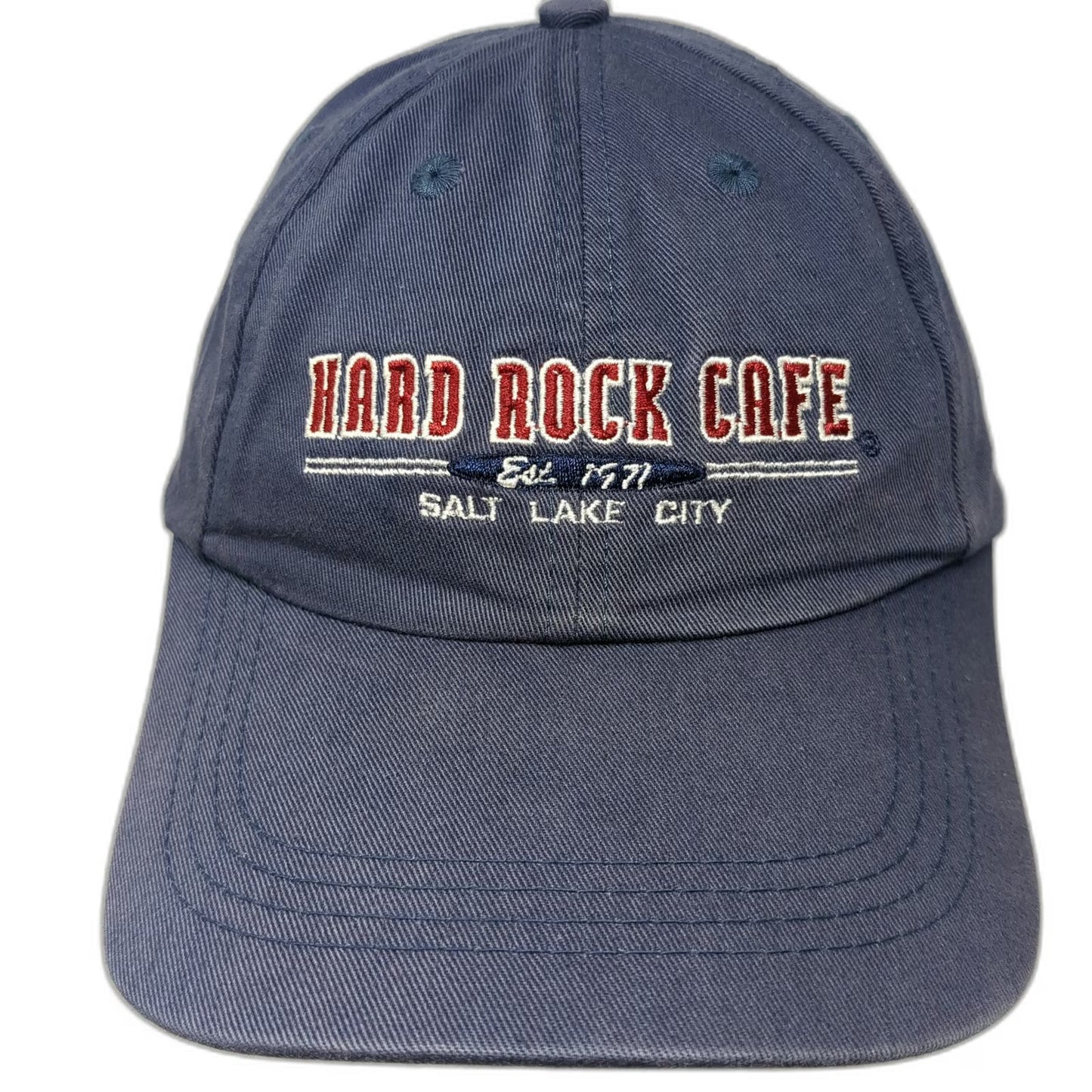 Hard Rock Cafe Salt Lake City Baseball Cap Blue Red White One Size Hat Slideback