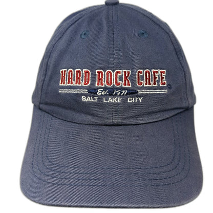 Hard Rock Cafe Salt Lake City Baseball Cap Blue Red White One Size Hat Slideback