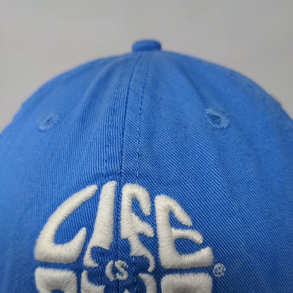 Life is Good Slideback Hat Blue OSFA Adjustable Embroidered 6 Panel Cotton