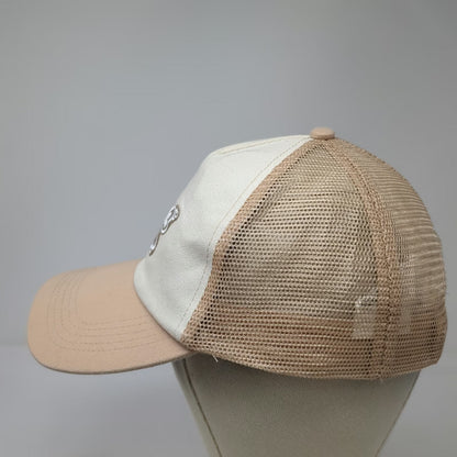 H&M Divided Trucker Hat Beige One Size Mesh Back Embroidered Butterfly Snapback