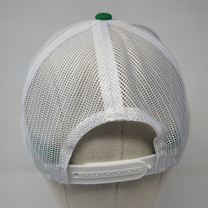 Old English Letter M Snapback Trucker Hat Green One Size Mesh Back