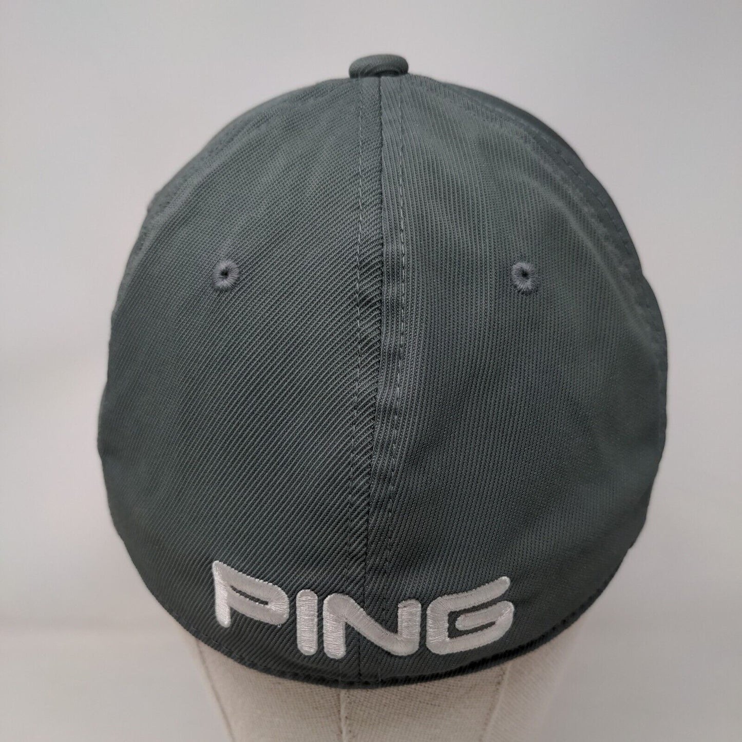 PING Fitted Hat Gray L-XL Embroidered Sensorcool Vented Holes 5 Panel