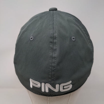 PING Fitted Hat Gray L-XL Embroidered Sensorcool Vented Holes 5 Panel