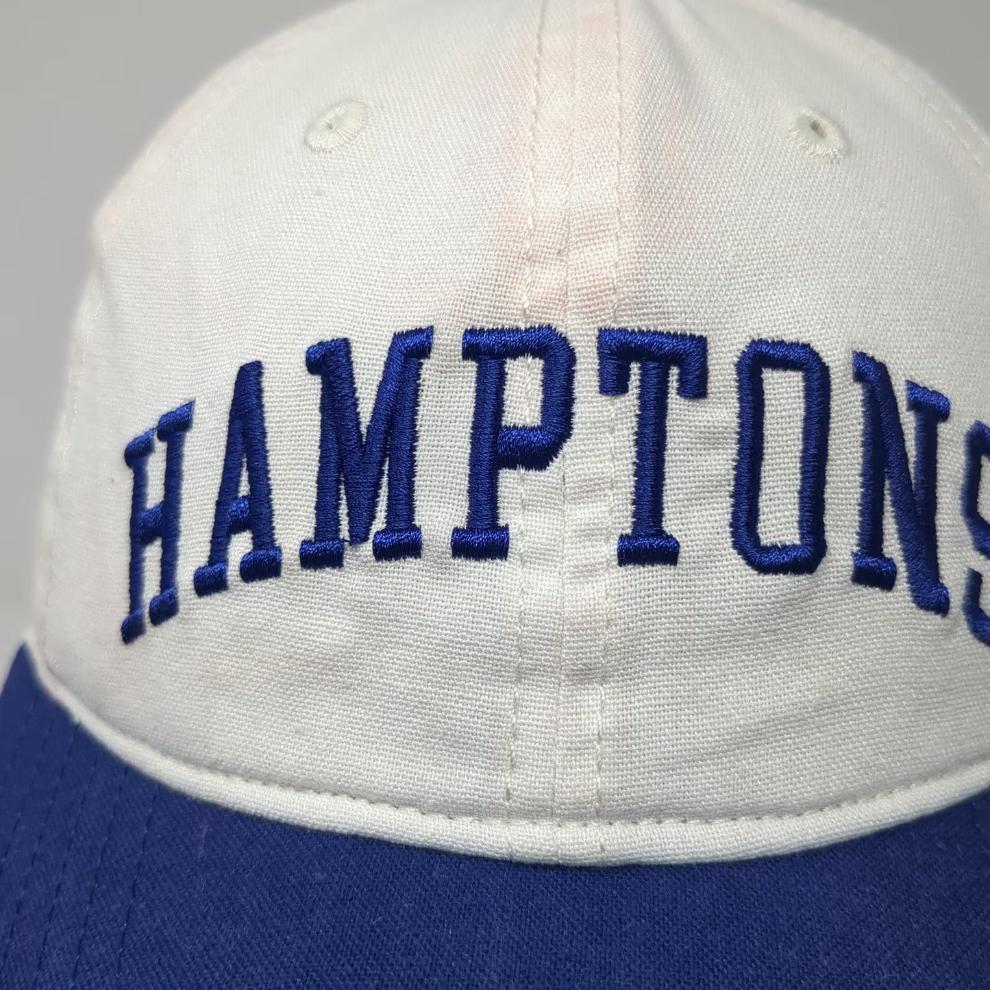Mad Engine Hamptons Embroidered Baseball Cap White Blue One Size Slideback Hat