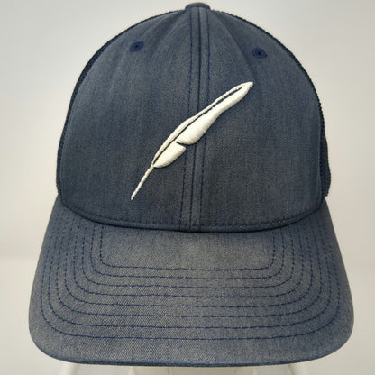 TravisMathew Baseball Cap Blue One Size Mesh Flexfit Fourteen Golf Feather Hat