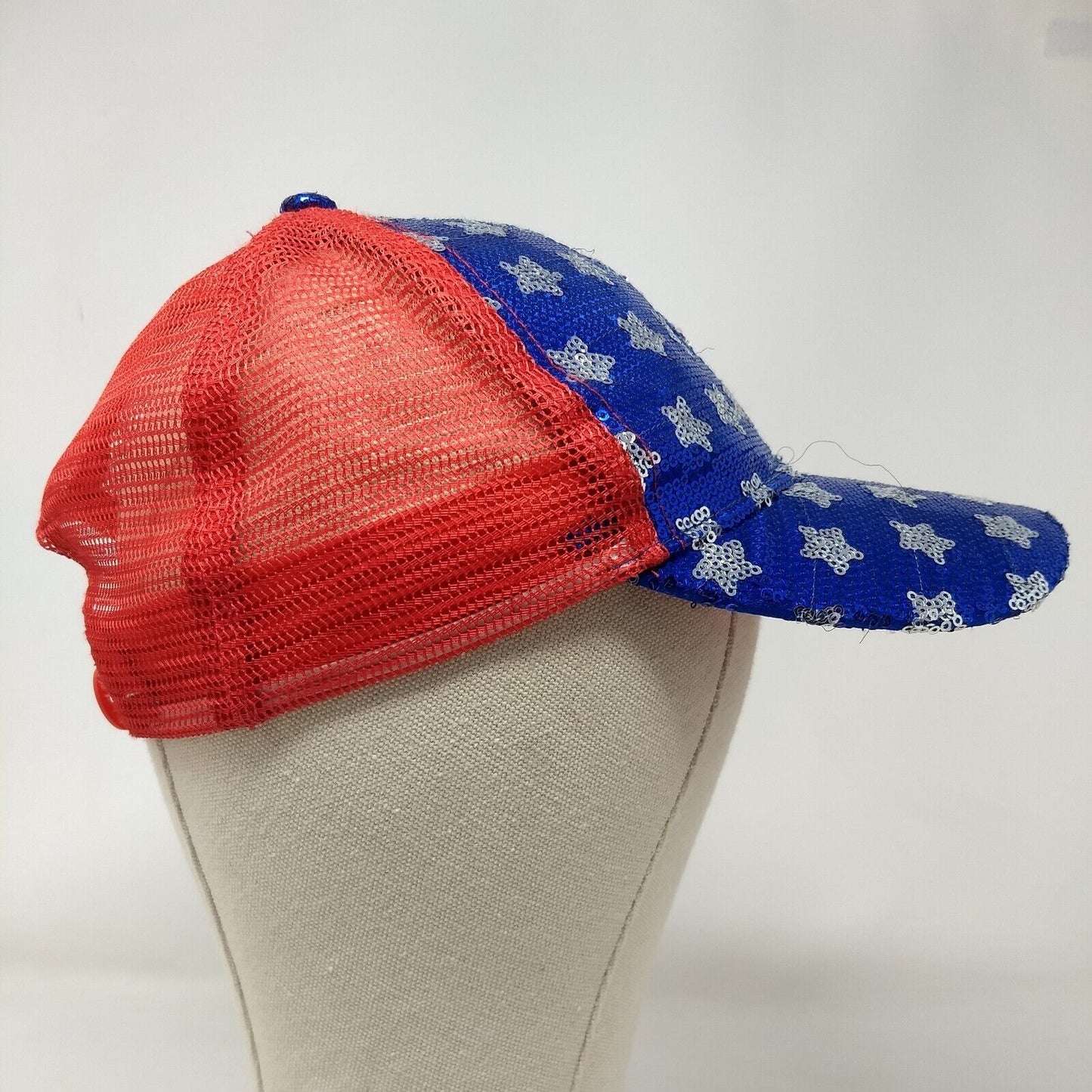 Stars Sequin Snapback Trucker Hat Multi OSFA Mesh Back Colorblock