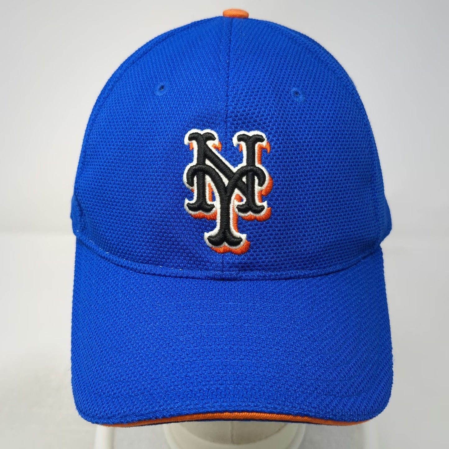 New York Mets MLB New Era Baseball Cap Blue L 39THIRTY Stretch Fit Mesh Logo Hat