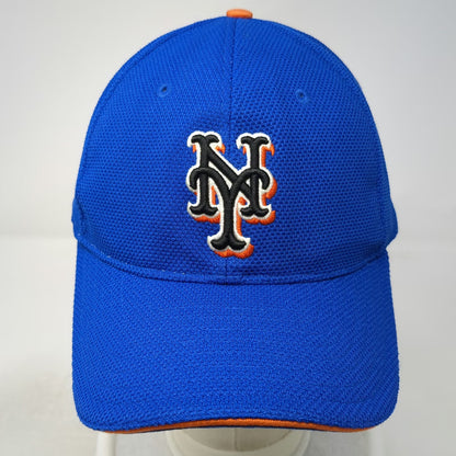 New York Mets MLB New Era Baseball Cap Blue L 39THIRTY Stretch Fit Mesh Logo Hat