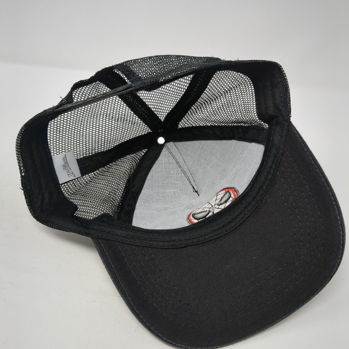 Spider-Man Snapback Trucker Hat Black OS Adjustable Embroidered Mesh Back Marvel