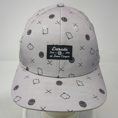 Pukka Entrada Snow Canyon Golf Hat Gray One Size Snapback Utah Pattern Flat Brim