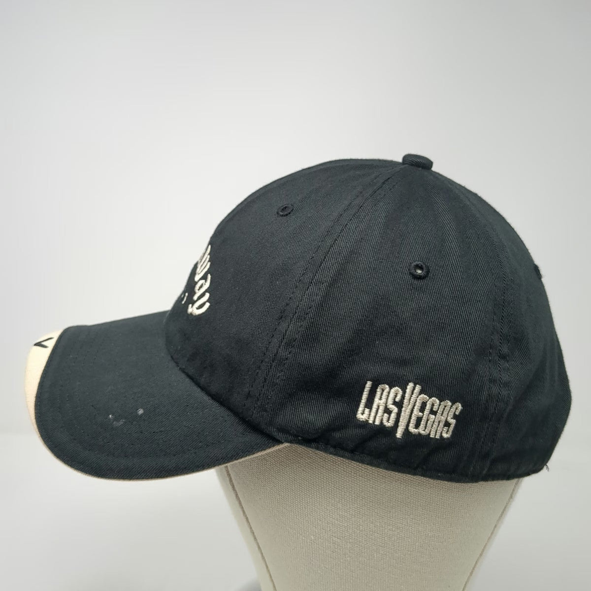 Callaway Baseball Cap Black Beige One Size Las Vegas Golf Strapback Hat Logo