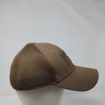 Condor Patch Fitted Mesh Back Hat Brown L/XL Vent Holes 6 Panel