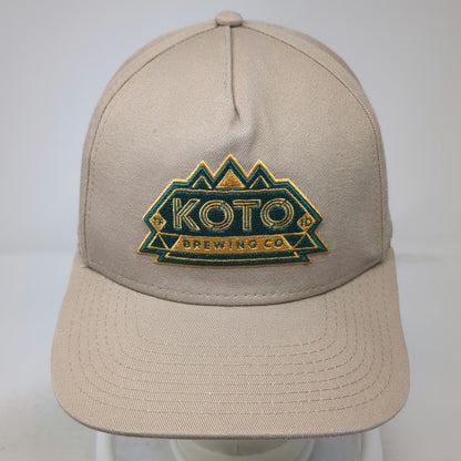 KOTO Brewing Co 5 Panel Hat Beige One Size Snapback Mountain Logo Brewery Cotton