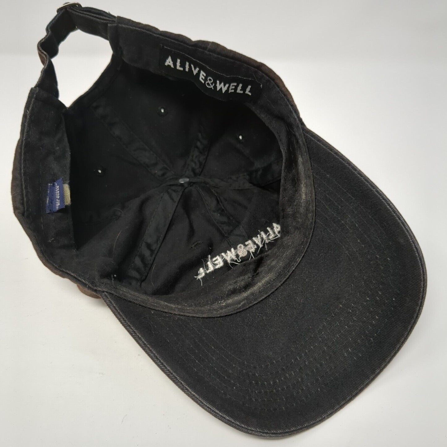 Alive&Well Slideback Hat Black One Size Adjustable Embroidered 6 Panel Cotton