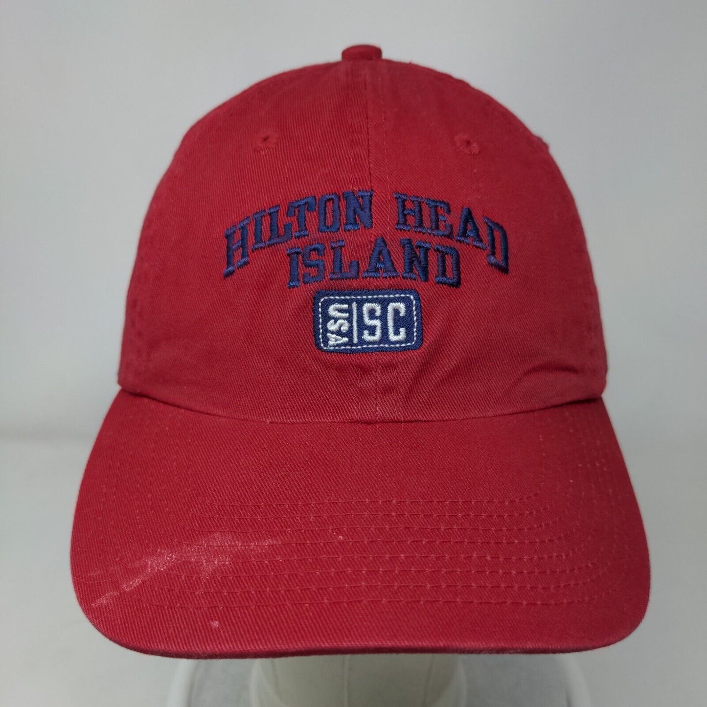 Hilton Head Island Slideback Hat Red One Size Embroidered Perrin