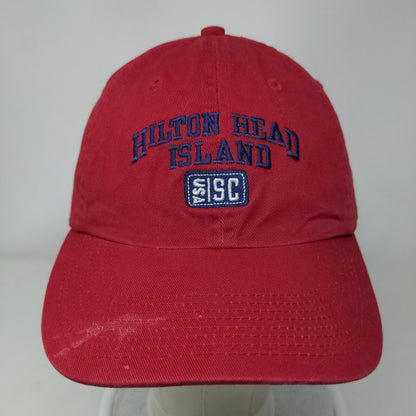 Hilton Head Island Slideback Hat Red One Size Embroidered Perrin
