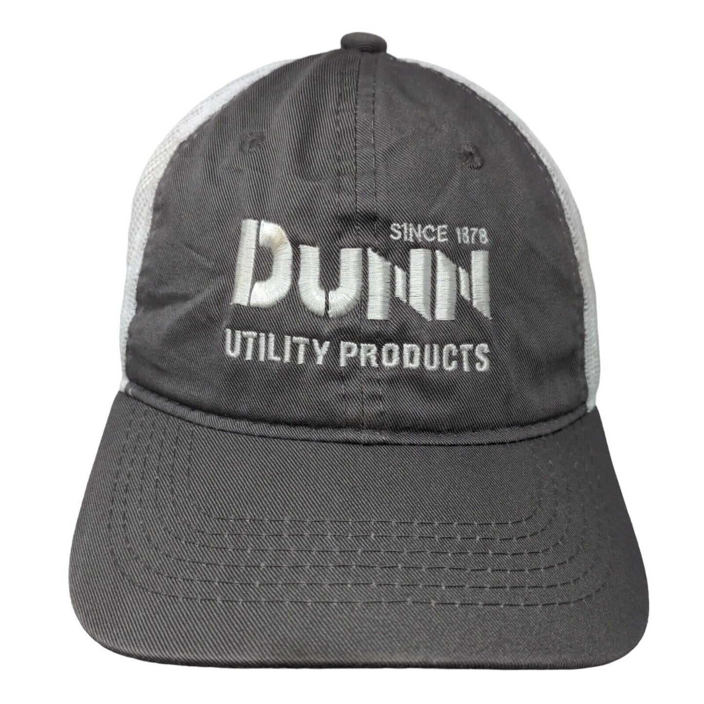 Dunn Utility Products Strapback Trucker Hat Gray One Size Adjustable Mesh Back