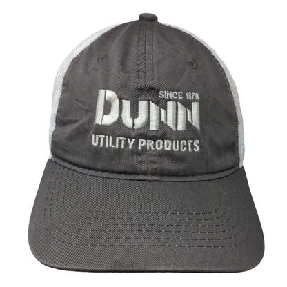 Dunn Utility Products Strapback Trucker Hat Gray One Size Adjustable Mesh Back