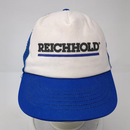 Reichhold Snapback Trucker Hat Blue One Size Mesh Back Adjustable