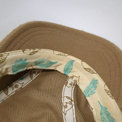 Pistil Army Cap Brown One Size Wool Blend Tree Logo Slideback Owl Lining Hat