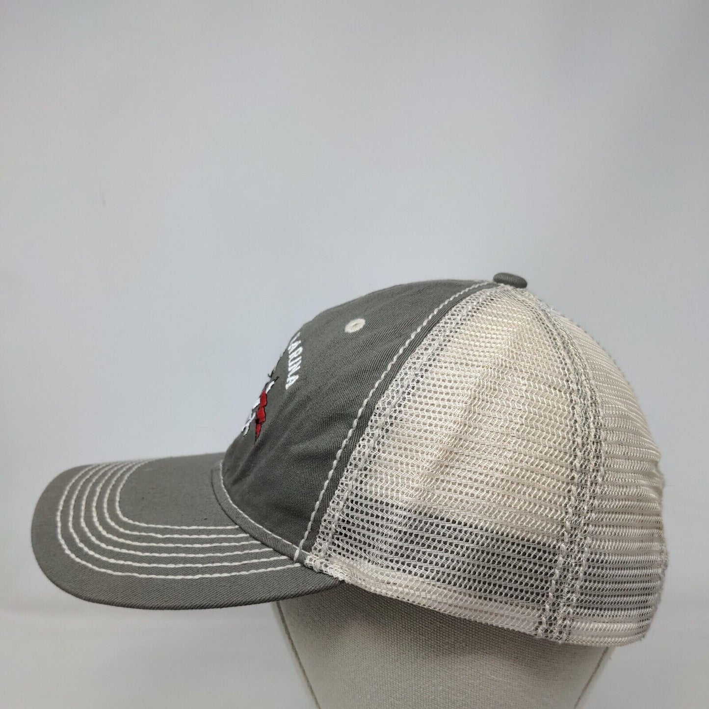 Sea Hag Marina FL Skull Trucker Hat Gray OSFA Adjustable Mesh Back 6 Panel