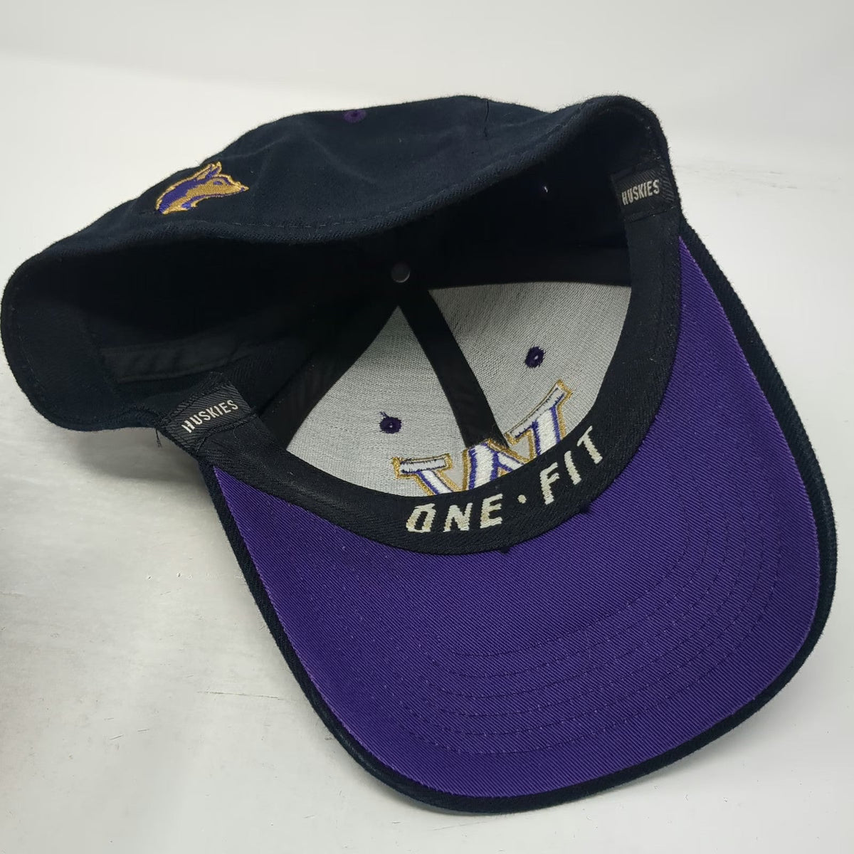 Washington Huskies NCAA Top of the World Black Purple Gold One Size Stretch Hat