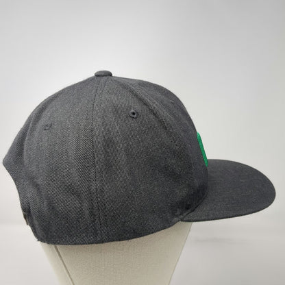 Yupoong Snapback Gray One Size P20 Green Underbrim Flat Bill Wool Blend hat