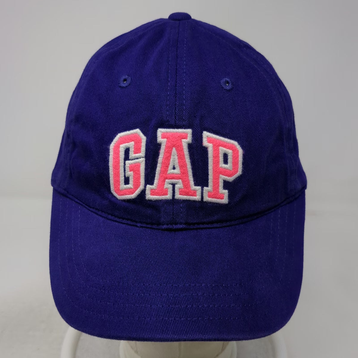 Gap Baseball Cap Blue M Cotton Slideback Pink White Embroidered Logo 6 Panel Hat