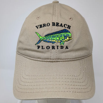 camp david Baseball Cap Beige One Size Vero Beach Florida Mahi Fish Cotton hat