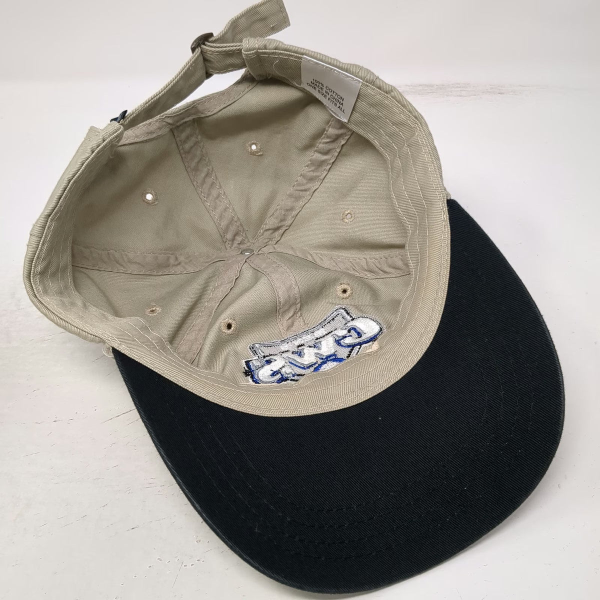 NCAA CWS College World Series Beige One Size Cap Slideback Embroidered Hat Logo