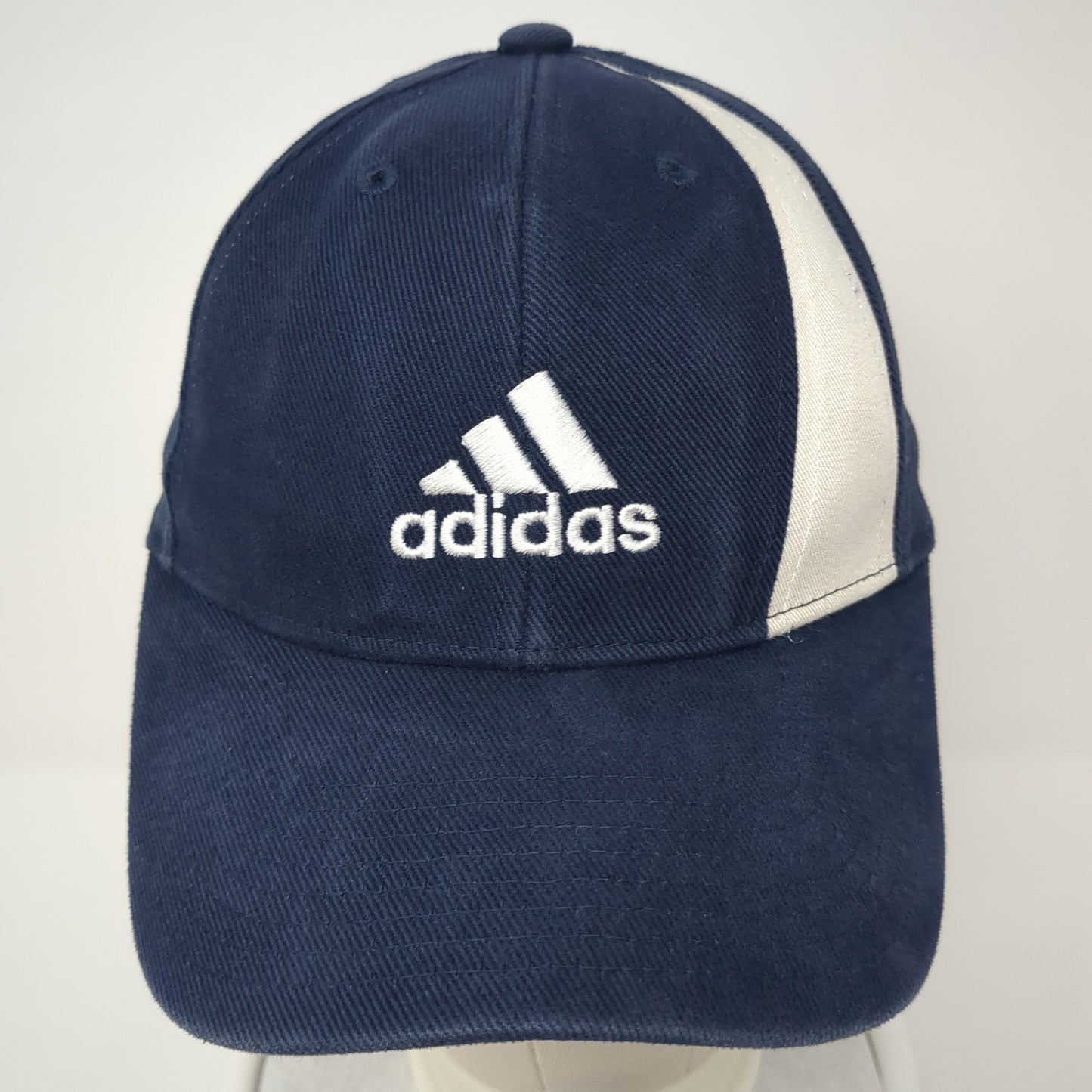 Adidas 3 Stripes Strapback Hat Blue One Size Embroidered Logo 6 Panel