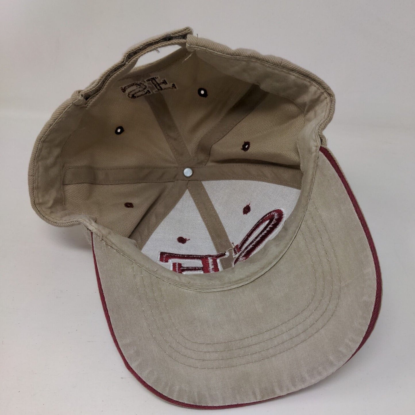 SF San Francisco Strapback Hat Tan One Size Adjustable Embroidered Vented Holes