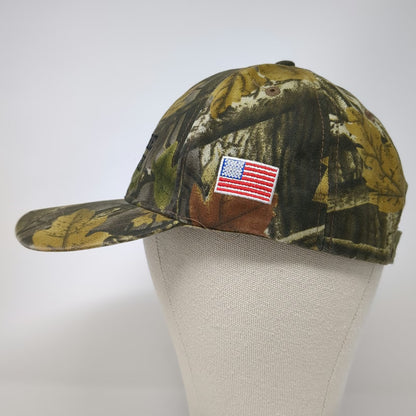 AMG Baseball Cap Hat Green Brown One Size Tire Factory American Flag Camo Leaf