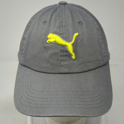 Puma Baseball Cap Gray One Size Leaping Cat Logo Cotton Slideback Buckle Hat