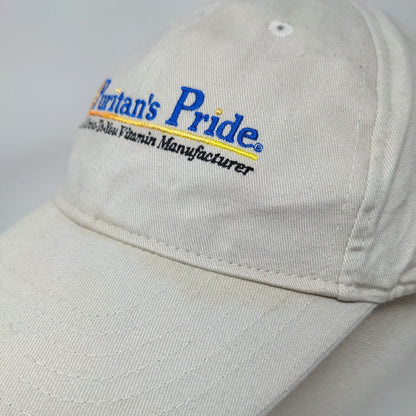 Puritan's Pride Strapback Hat Tan OSFA Embroidered Adjustable 6 Panel