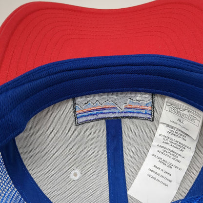 Patagonia Trucker Hat White Red Blue One Size Mesh Back Snapback Logo Cap