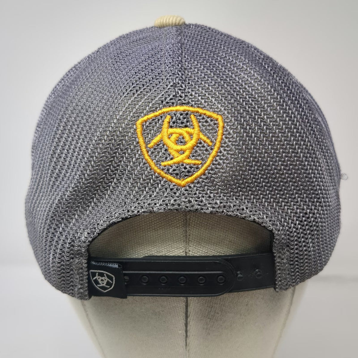 Ariat Trucker Hat Beige One Size Corduroy Mesh Snapback Gold Logo Flexfit 110