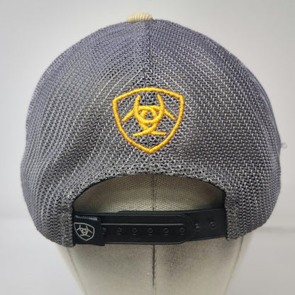 Ariat Trucker Hat Beige One Size Corduroy Mesh Snapback Gold Logo Flexfit 110
