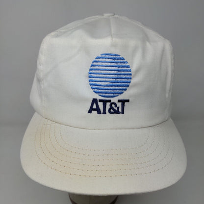 University Square Men's Snapback Trucker Hat White OSFA Vintage AT&T Made USA