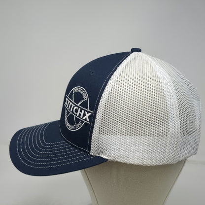 Richardson Trucker Hat Blue One Size StitchX Embroidery Mesh Snapback Style 112