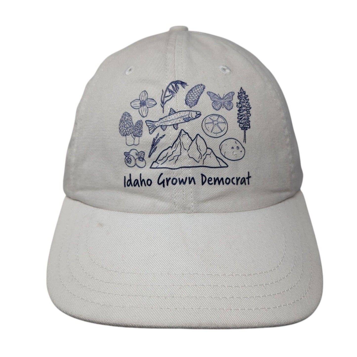 Idaho Grown Democrat Slideback Hat Cream One Size Adjustable 6 Panel Unionwear