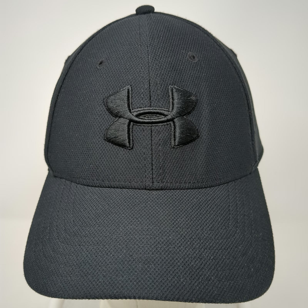 Under Armour Baseball Cap Black XL Tonal Logo Stretch Fit Structured Textured