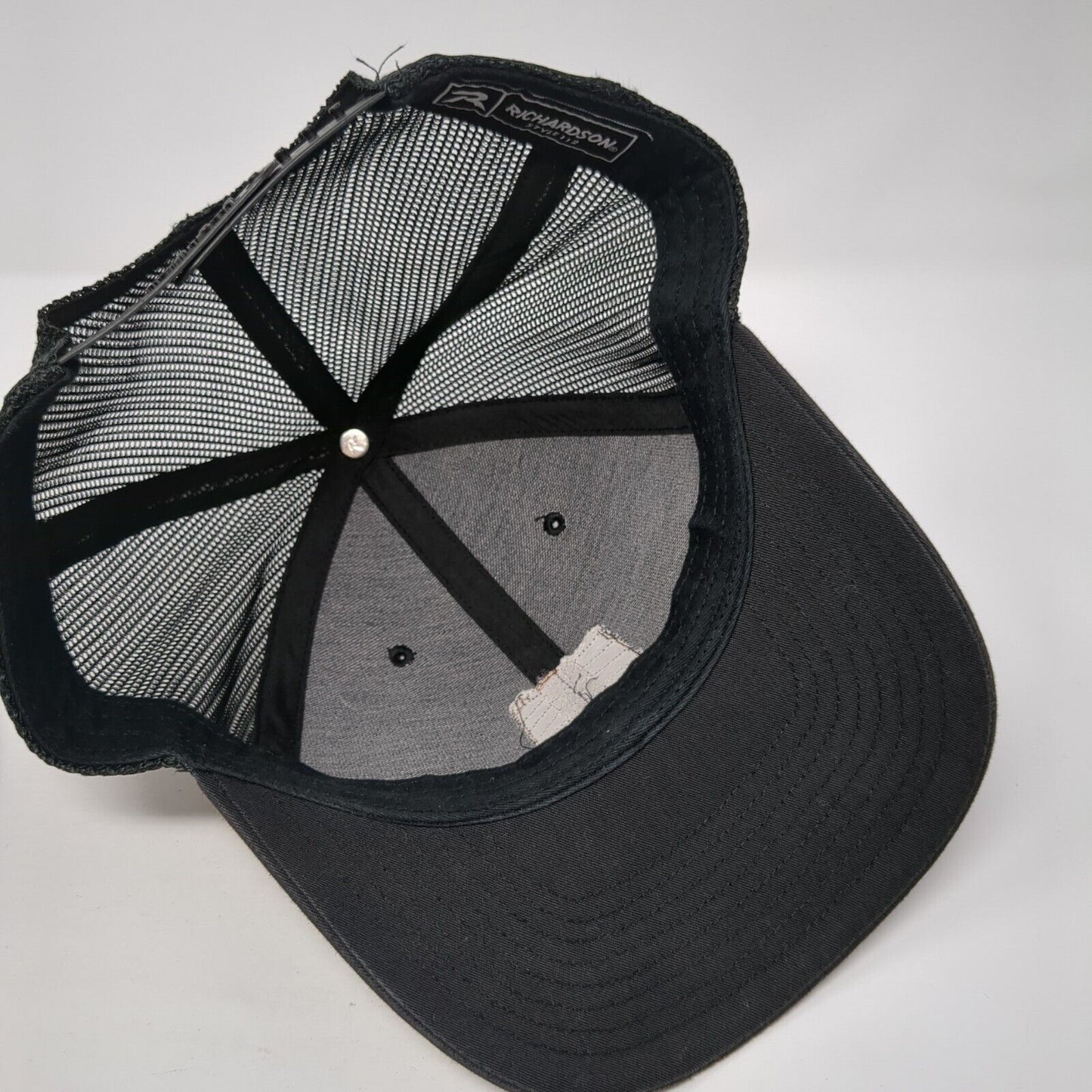 Kiawah Snapback Mesh Back Trucker Hat Black One Size Leather Patch