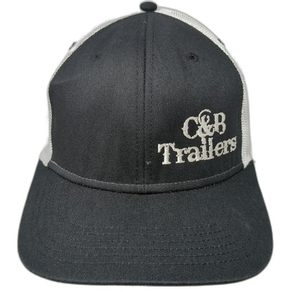 OTTO Trucker Hat Black White One Size C&B Trailers Logo Mesh Snapback 2-Tone